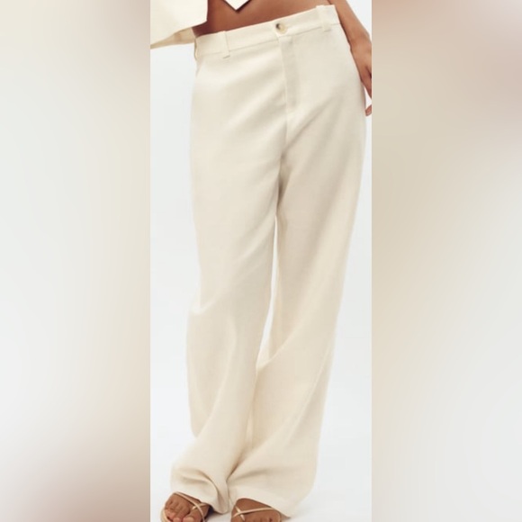 Zara Pants - Zara Linen-Blend Flared Trousers NWT